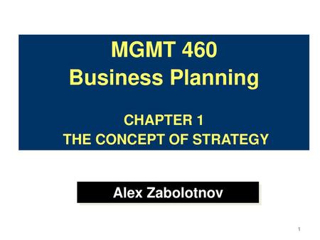 THE CONCEPT OF STRATEGY