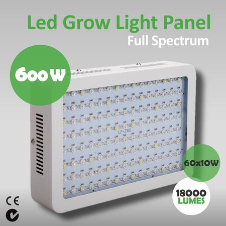 Led Grow Light Panel Full Spectrum 600 W 60x10W 18000 LUMES.