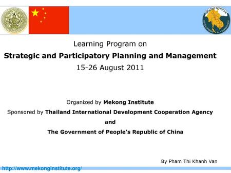 Strategic and Participatory Planning and Management