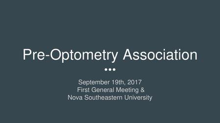 Pre-Optometry Association