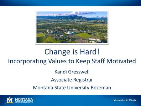 Change is Hard! Incorporating Values to Keep Staff Motivated