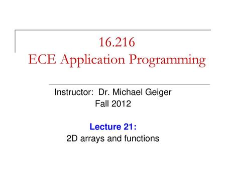 ECE Application Programming