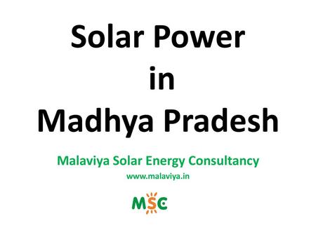 Solar Power in Madhya Pradesh