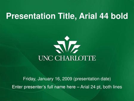 Presentation Title, Arial 44 bold