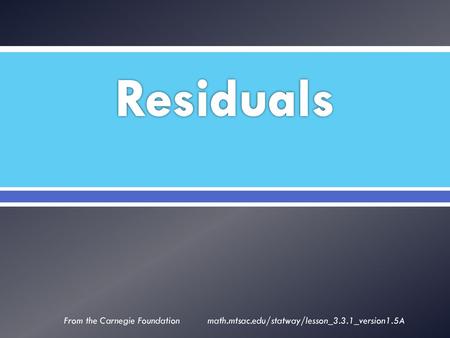 Residuals From the Carnegie Foundation math.mtsac.edu/statway/lesson_3.3.1_version1.5A.