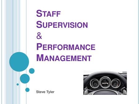 Staff Supervision & Performance Management