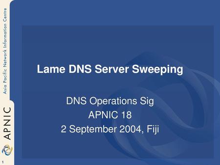 Lame DNS Server Sweeping