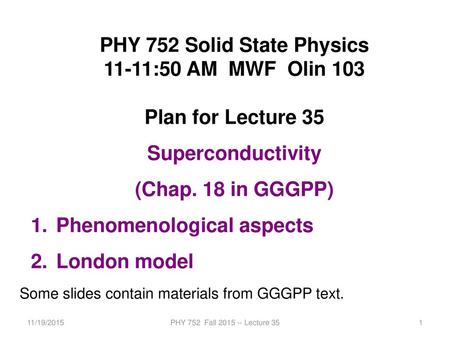 PHY 752 Solid State Physics