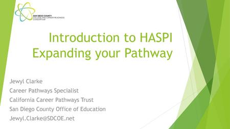 Introduction to HASPI Expanding your Pathway