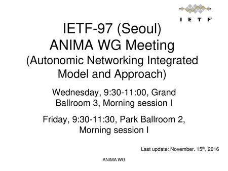 Wednesday, 9:30-11:00, Grand  Ballroom 3, Morning session I