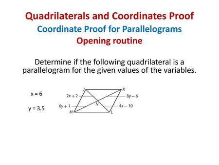 Quadrilaterals and Coordinates Proof