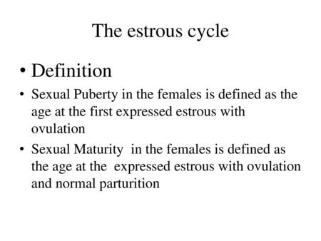 The estrous cycle Definition