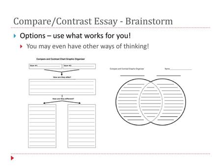 Compare/Contrast Essay - Brainstorm