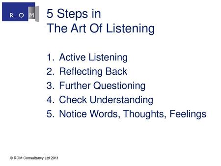 5 Steps in The Art Of Listening