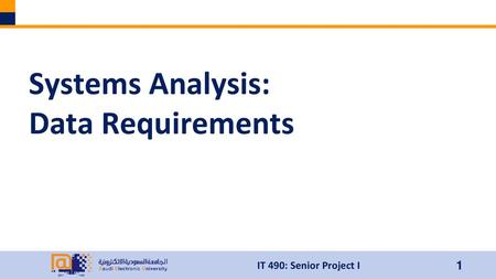 Systems Analysis: Data Requirements