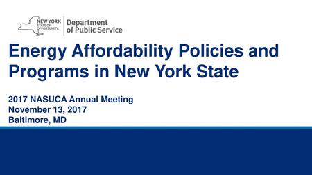 Energy Affordability Policies and Programs in New York State