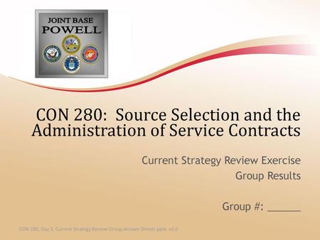 CON 280: Source Selection and the Administration of Service Contracts