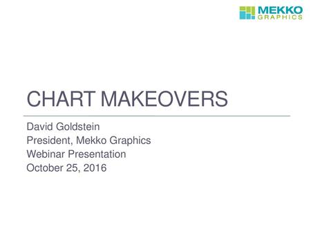 Chart makeovers David Goldstein President, Mekko Graphics