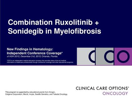 Combination Ruxolitinib + Sonidegib in Myelofibrosis