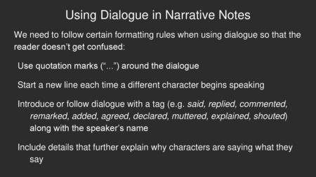 Using Dialogue in Narrative Notes