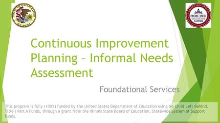 Continuous Improvement Planning – Informal Needs Assessment