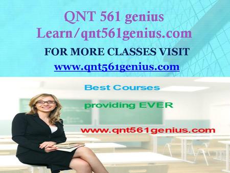 QNT 561 genius Learn/qnt561genius.com