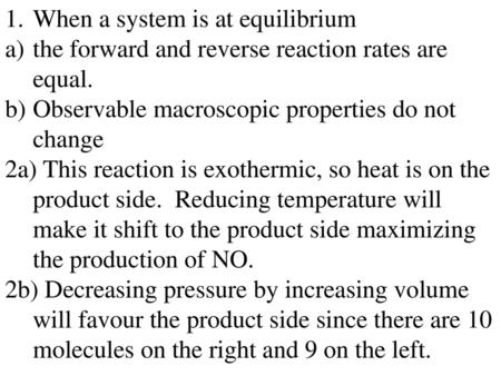 When a system is at equilibrium