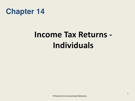 Income Tax Returns - Individuals