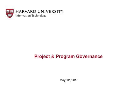 Project & Program Governance