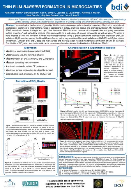 THIN FILM BARRIER FORMATION IN MICROCAVITIES