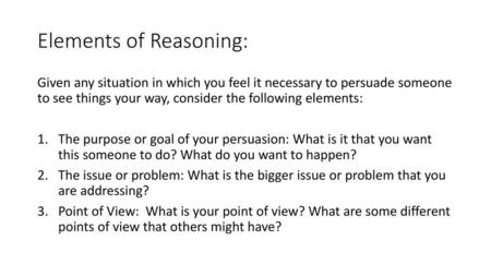 Elements of Reasoning: