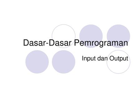 Dasar-Dasar Pemrograman