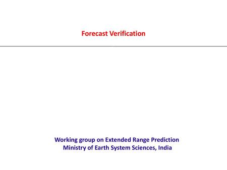 Forecast Verification