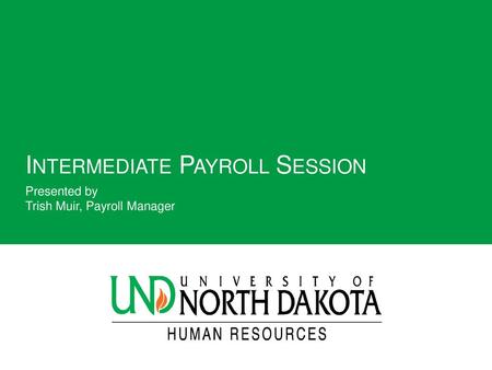 Intermediate Payroll Session