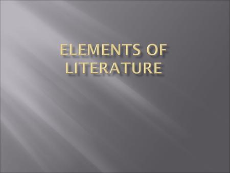 Elements of literature