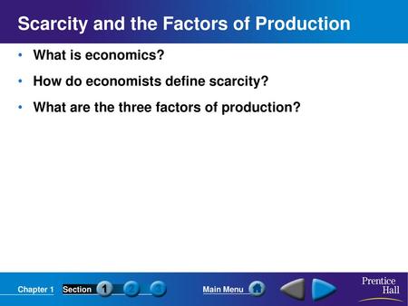 Scarcity and the Factors of Production