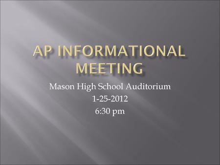 AP informational meeting