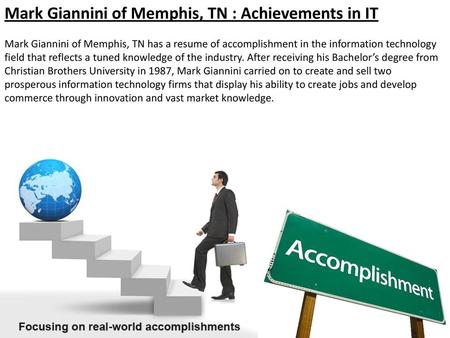 Mark Giannini of Memphis, TN : Achievements in IT