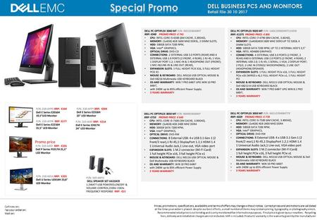 Special Promo DELL BUSINESS PCS AND MONITORS Retail File