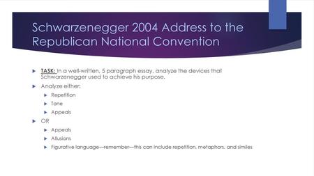 Schwarzenegger 2004 Address to the Republican National Convention