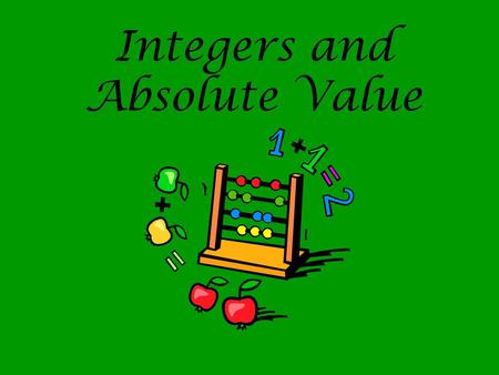 Integers and Absolute Value