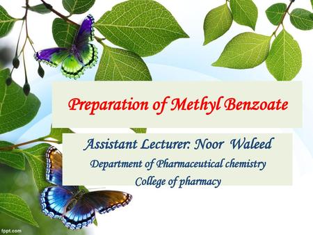 Preparation of Methyl Benzoate