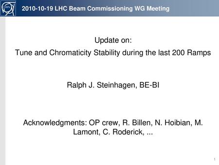 LHC Beam Commissioning WG Meeting