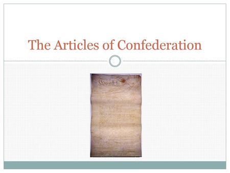 The Articles of Confederation