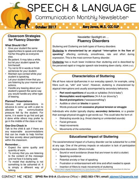 Characteristics of Stuttering Educational Impact of Stuttering