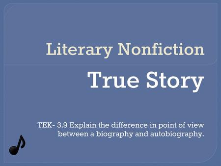 True Story Literary Nonfiction