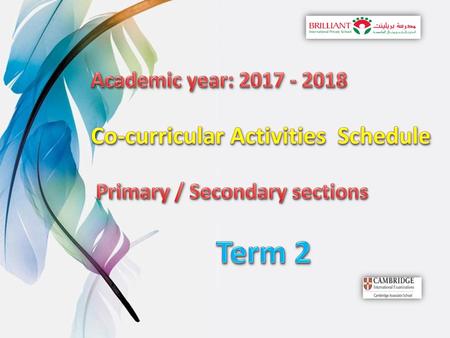 Term 2 Co-curricular Activities Schedule Academic year: