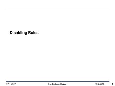 Disabling Rules.