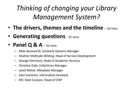 Thinking of changing your Library Management System?