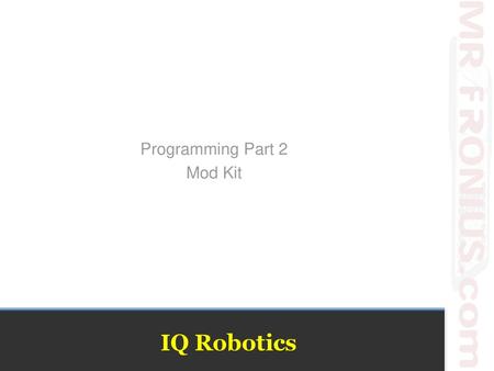 Programming Part 2 Mod Kit